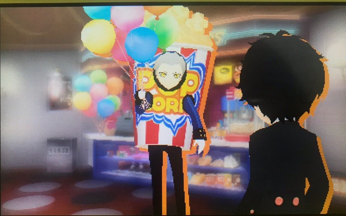 Theodore from Persona 3 in a popcorn costume Theodore from Persona 3 in a popcorn costume