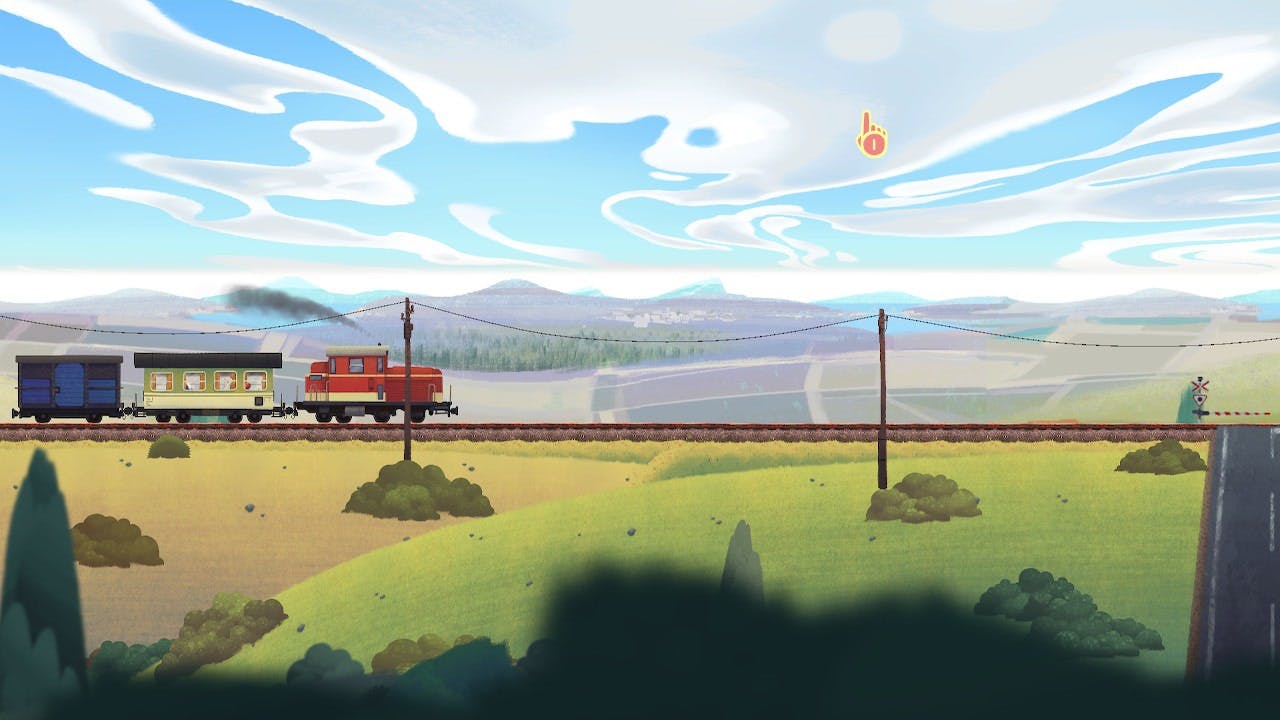 Old Man's Journey piecing the train tracks as a puzzle Old Man's Journey piecing the train tracks as a puzzle