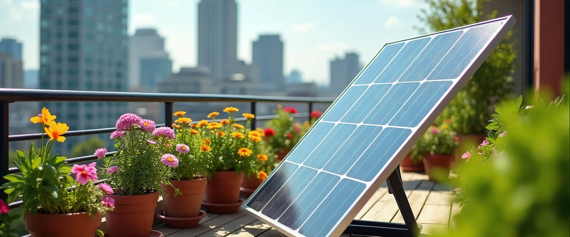 Balkonkraftwerk in der Stadt Balkonkraftwerk in der Stadt