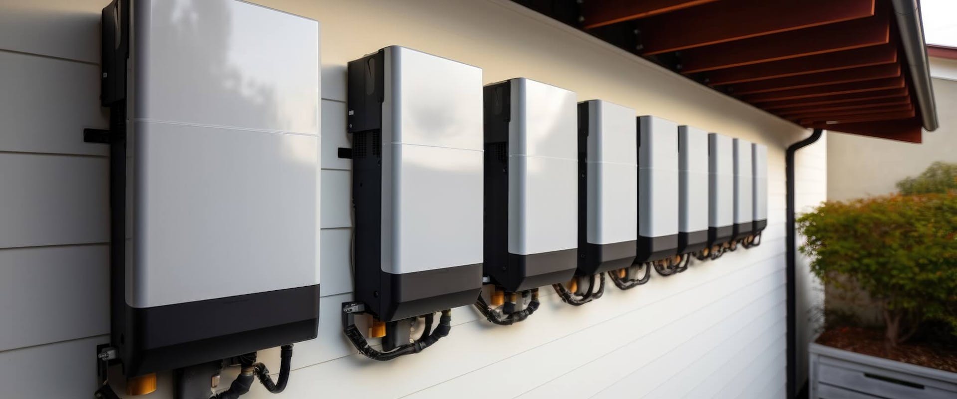 Stromspeicher an einer Hauswand Stromspeicher an einer Hauswand