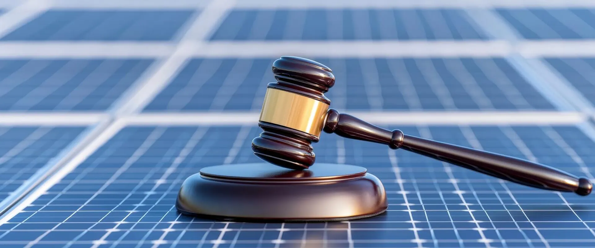 Richterhammer auf Solarpanel – symbolisiert die gesetzliche Neuordnung der Solarförderung durch die EEG-Novelle 2027 | Gelb Solar Richterhammer auf Solarpanel – symbolisiert die gesetzliche Neuordnung der Solarförderung durch die EEG-Novelle 2027 | Gelb Solar