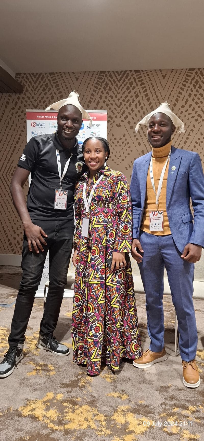 3 people pose for a photo at one of the antimicrobial events held by GSA.