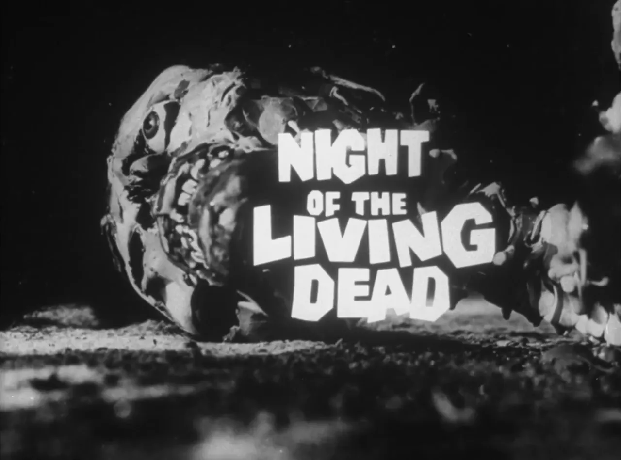 Frame from the trailer for Night of the Living Dead (1968). Public domain, via Wikimedia Commons.