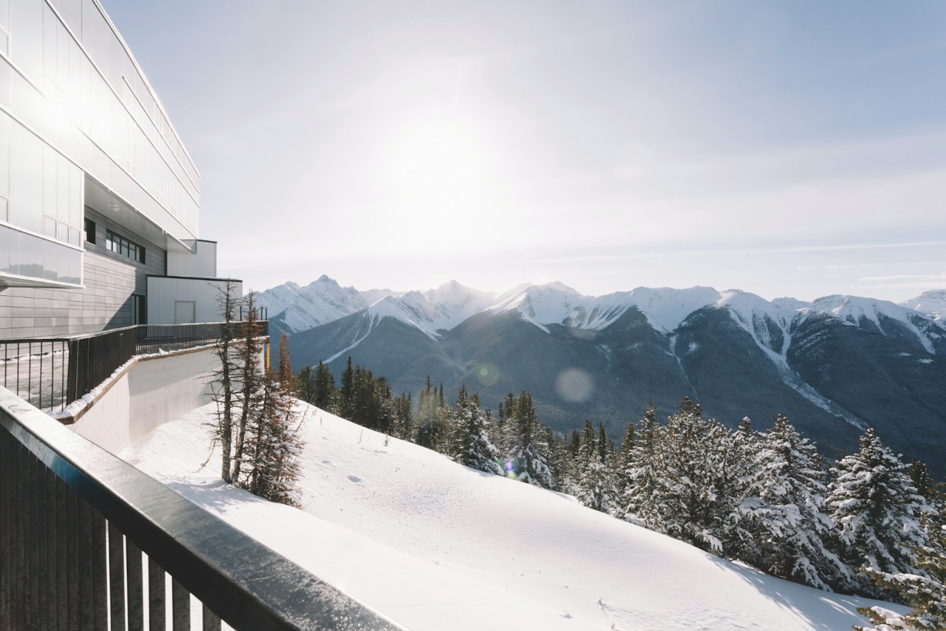 Restaurant in snowy mountains