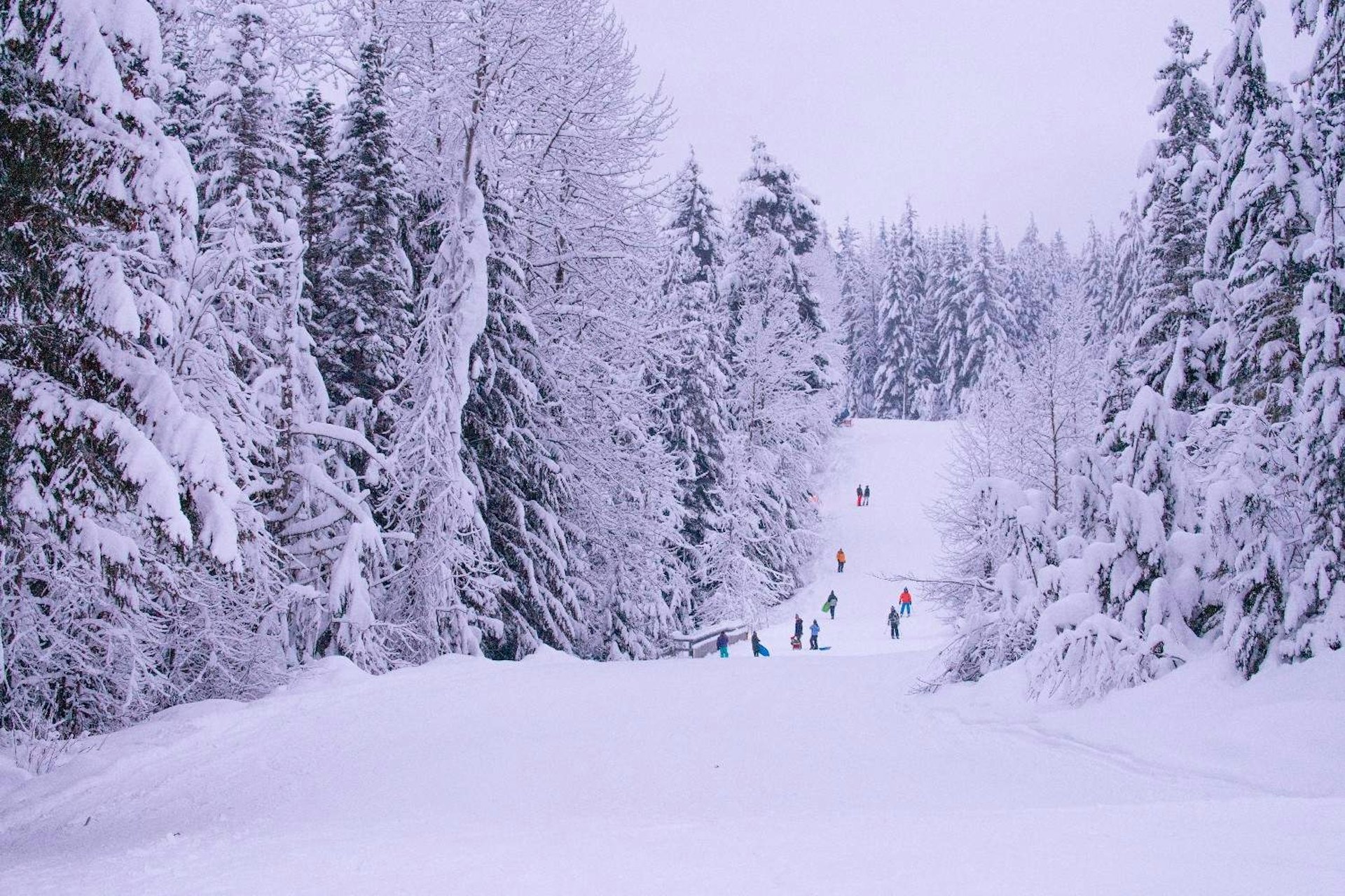 A snowy afternoon at Whistler Blackcomb in British Columbia, Canada.