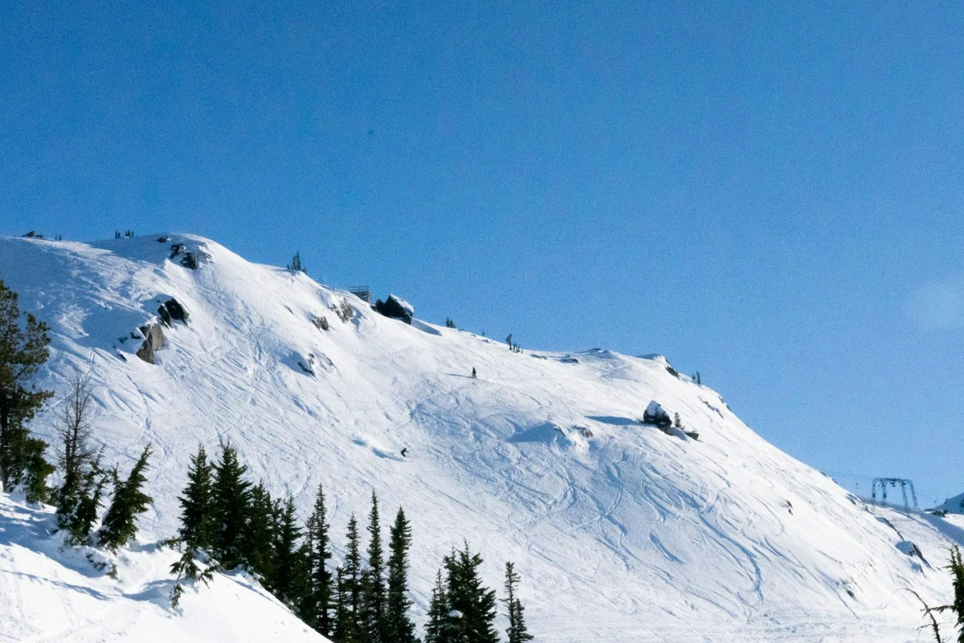 Skiers hitting the slopes at Whistler Blackcomb in British Columbia, Canada.