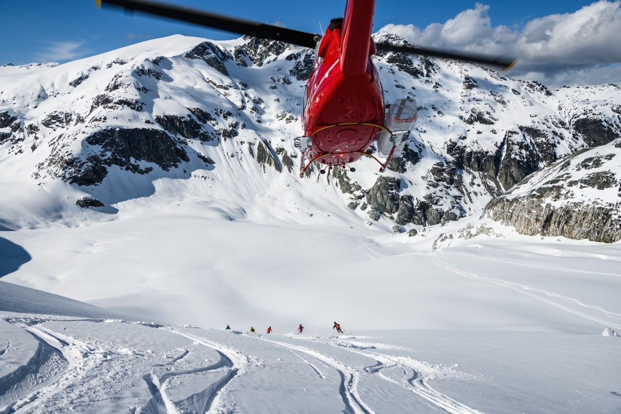 Heli-skiing at Whistler Blackcomb in British Columbia, Canada.
