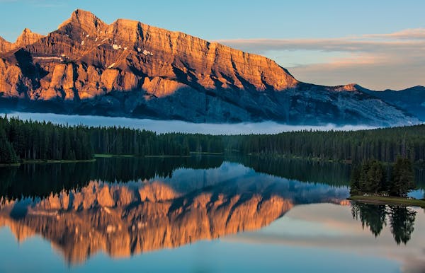 Mount Rundle as seen from Two Jacks Lake