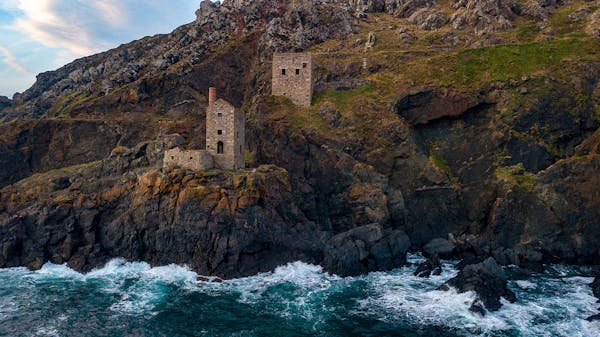 Two tin mining engine houses in the village of Botallack