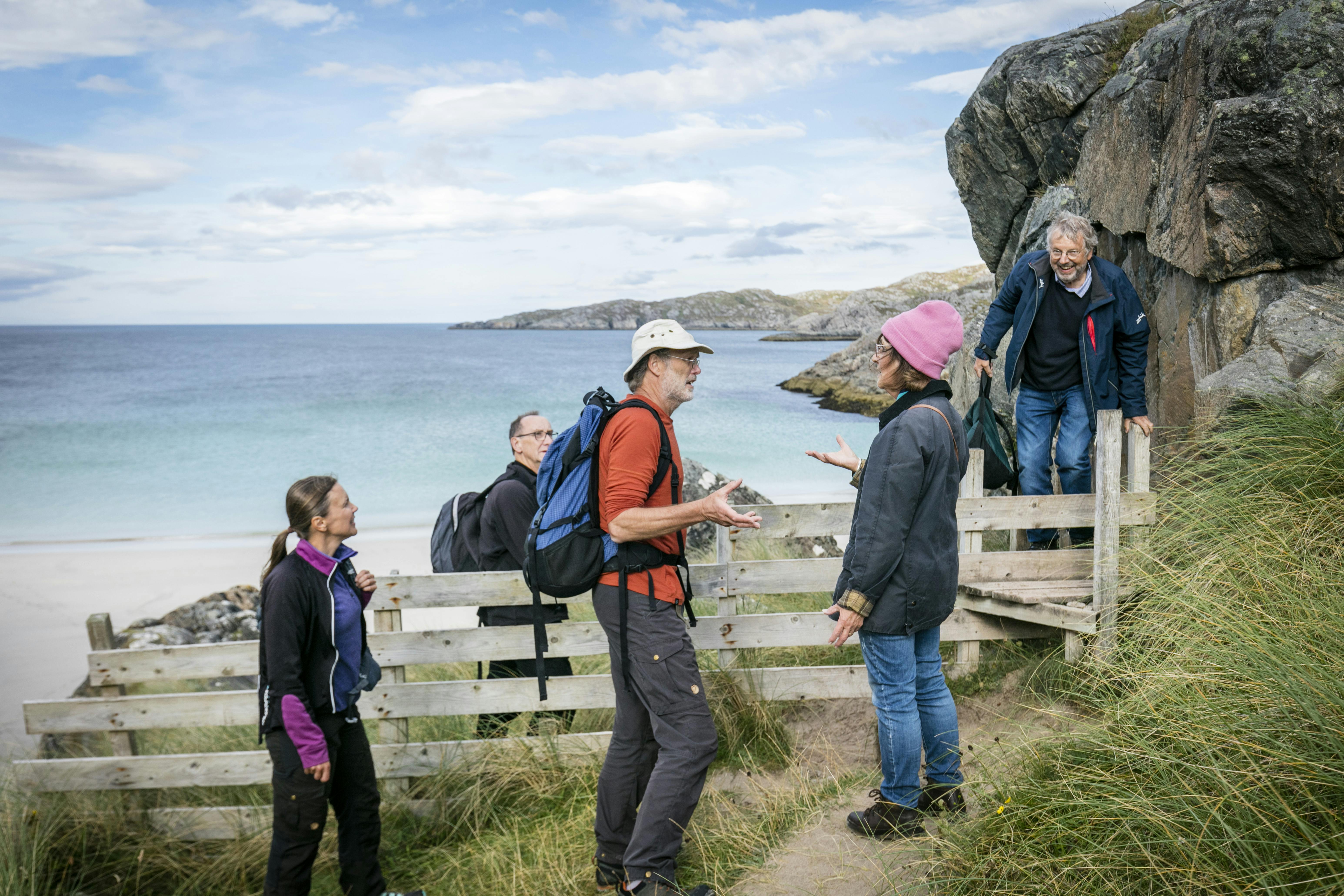 Rob Butler leading small group tour Assynt beach NW Scotland