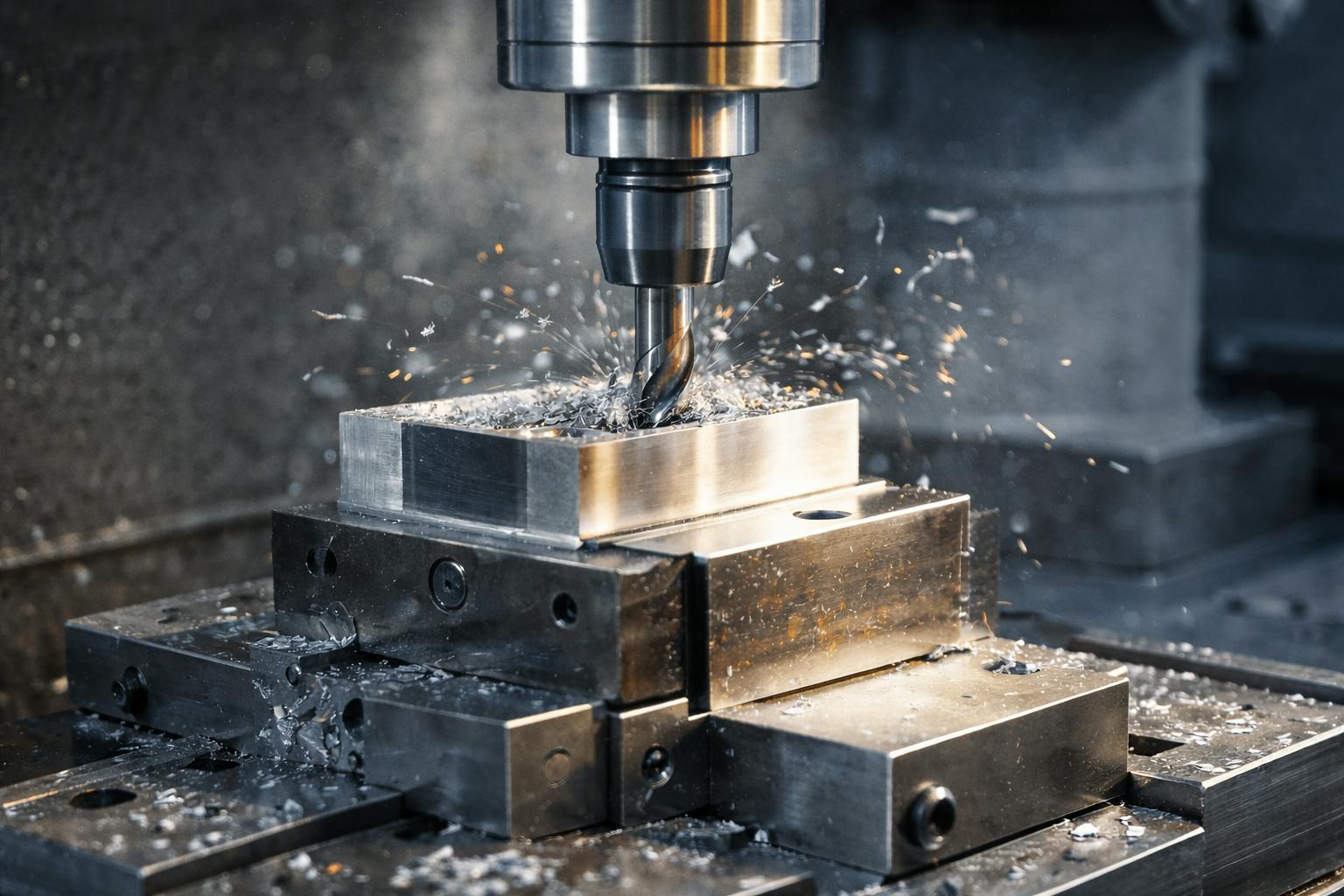 Metal CNC milling process.