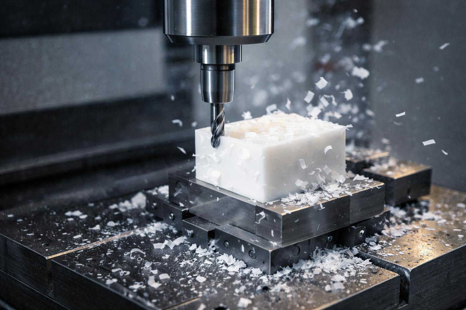 Precision plastic CNC machining and milling by Geomiq.