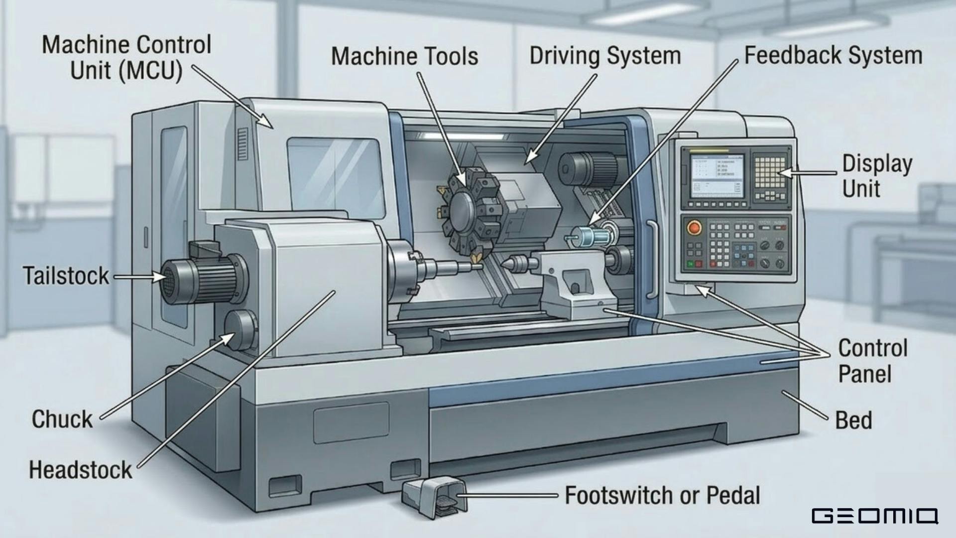 CNC machine with digital control.