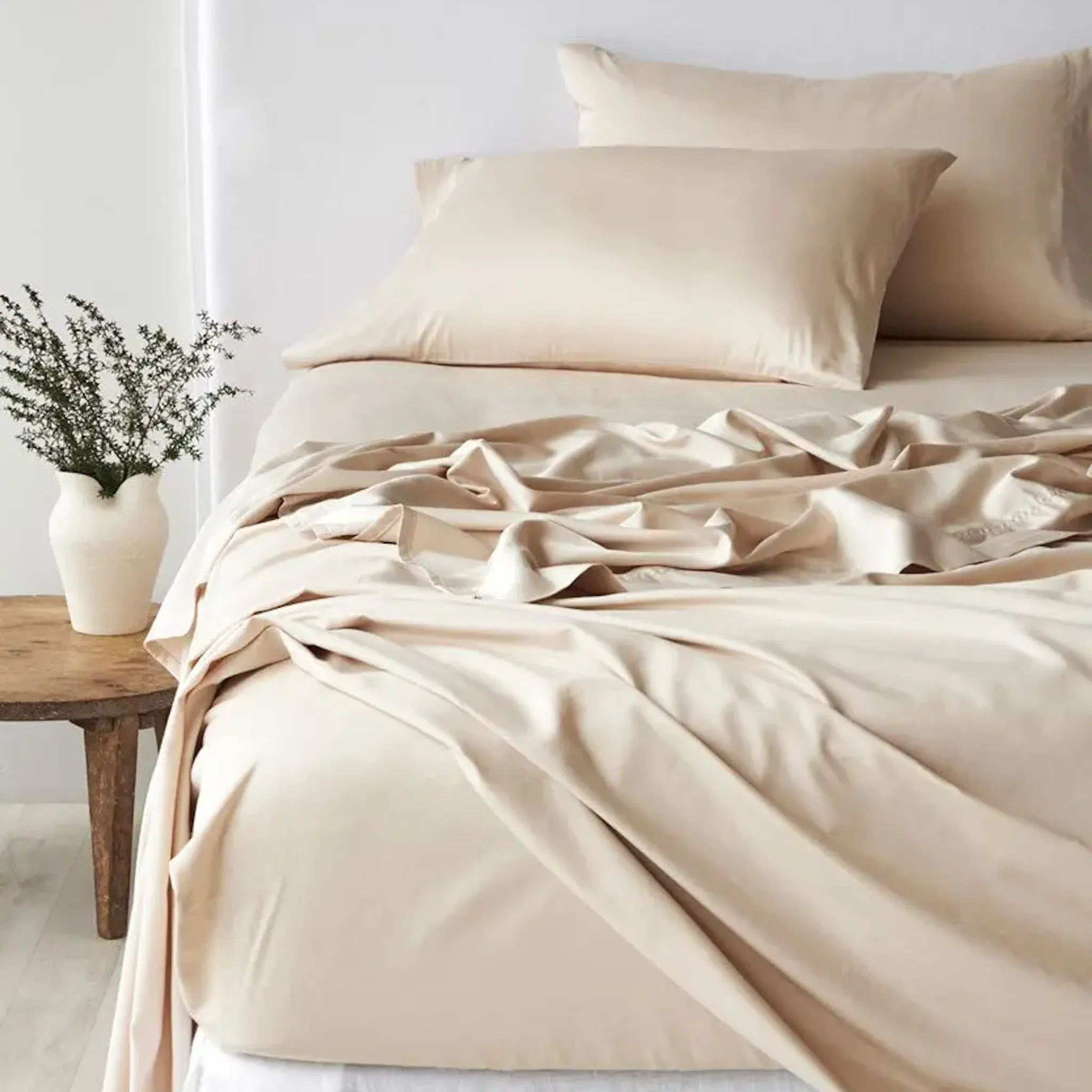 Bamboo Cotton Fitted Sheet Natural