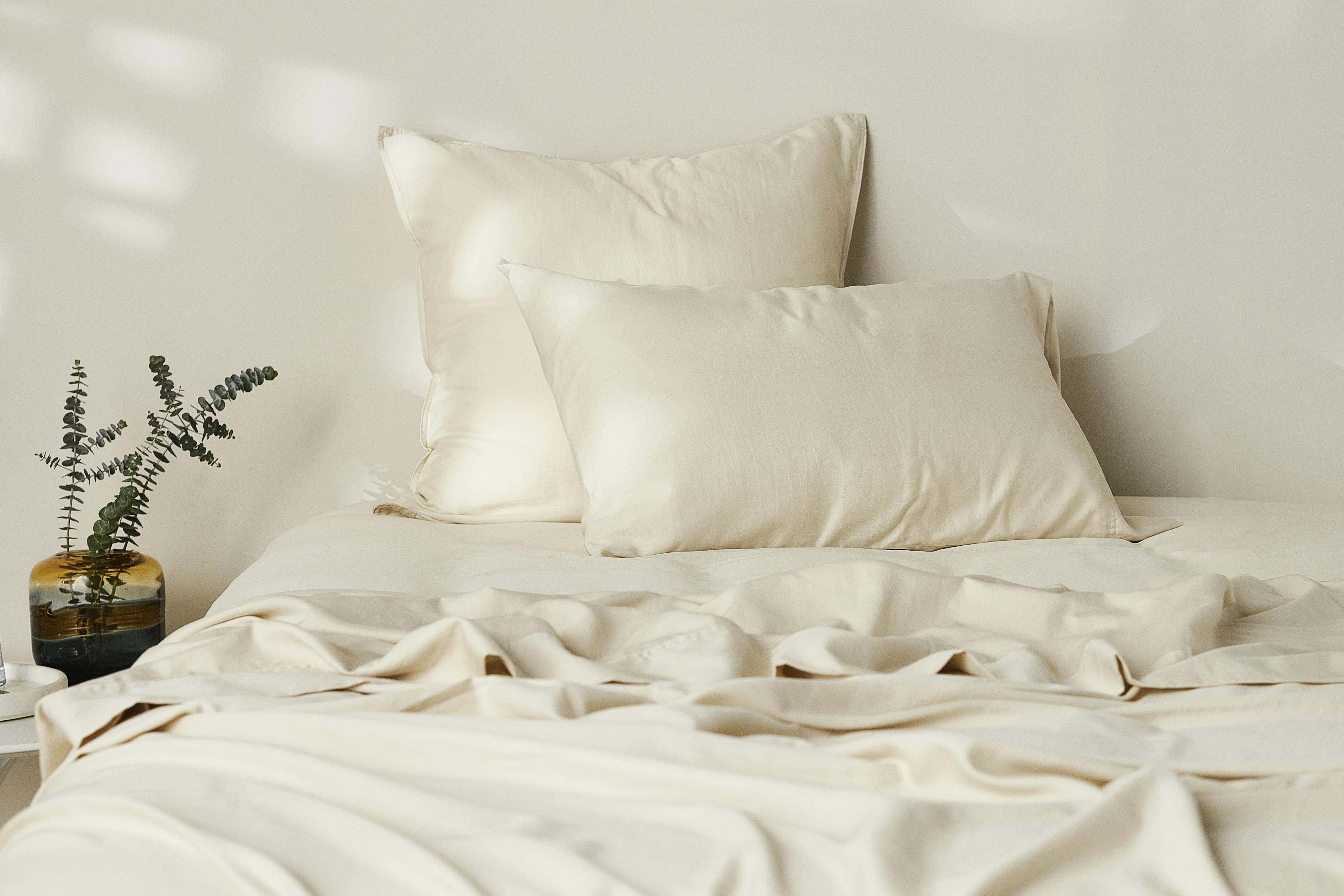 Soft Washed Cotton Sheets and Pillowcases in Oatmeal