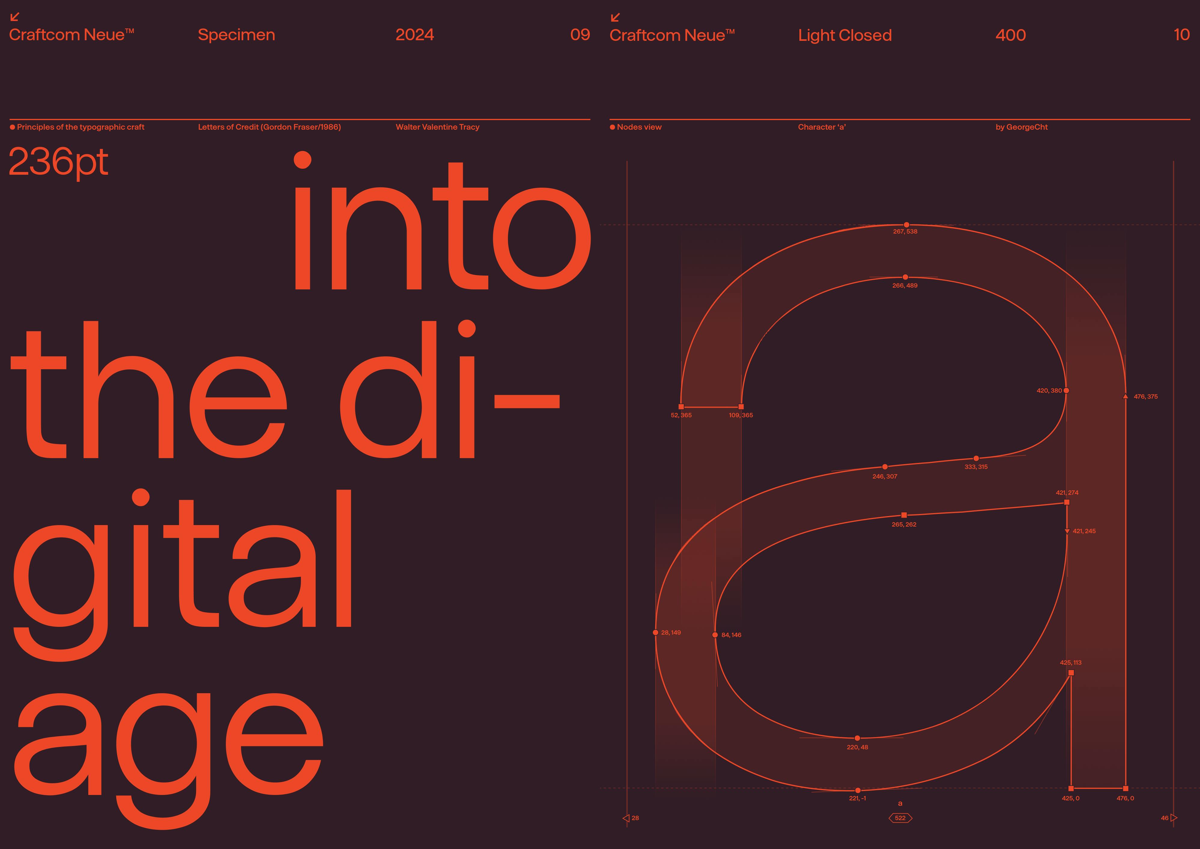 Craftcom Neue typeface specimen