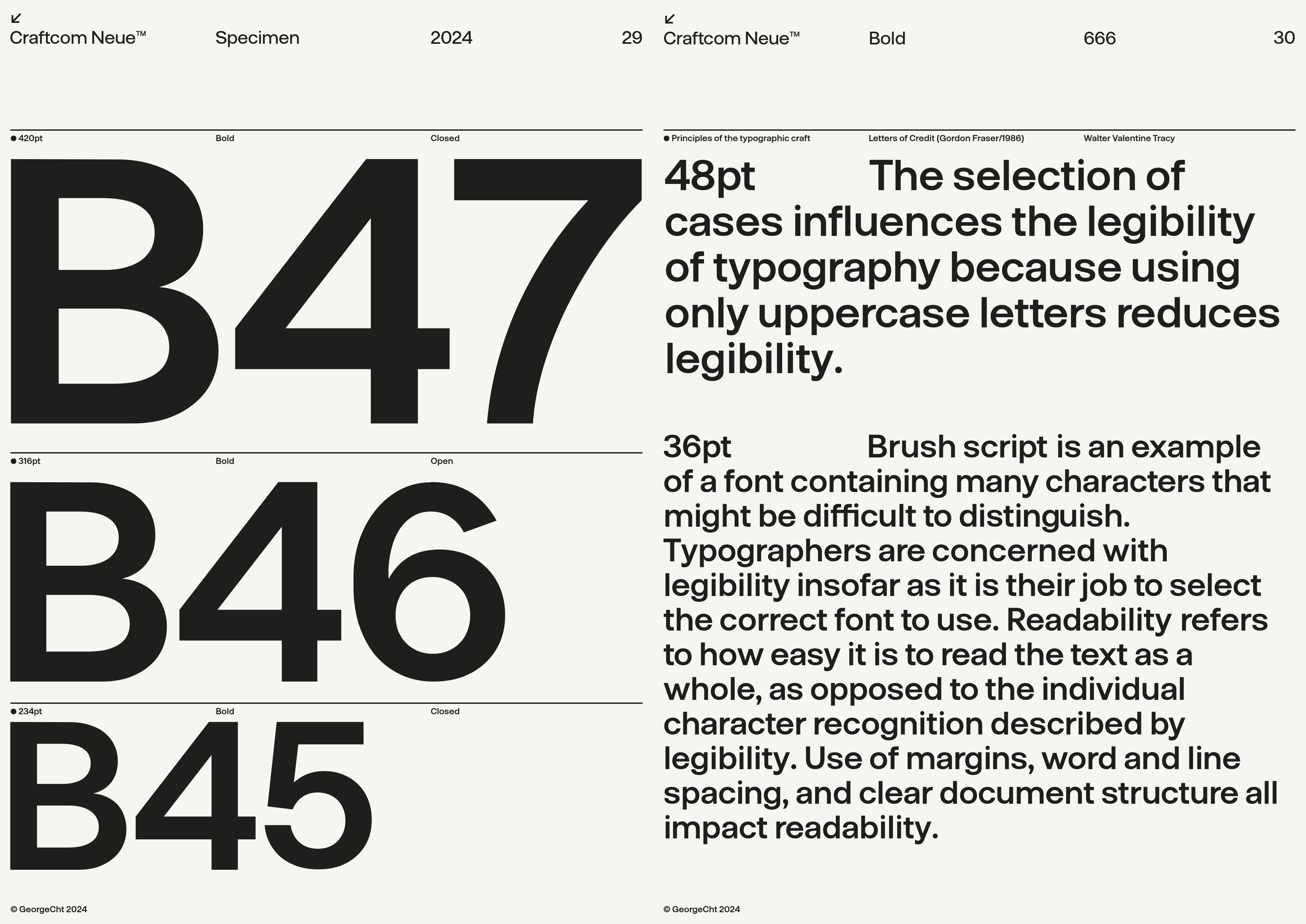 Craftcom Neue typeface specimen