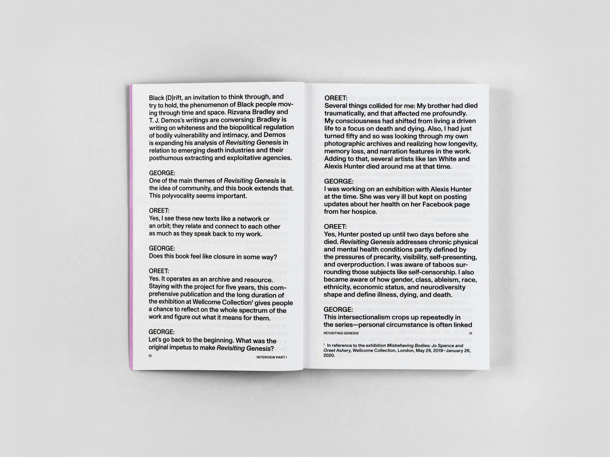 A page from the book containing an interview with the author and artist.