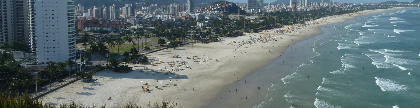 Vista aérea de Guarujá em São Paulo. 