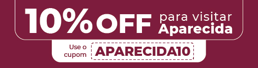 Aparecida com 10% de desconto! Desconto aplicado no carrinho.