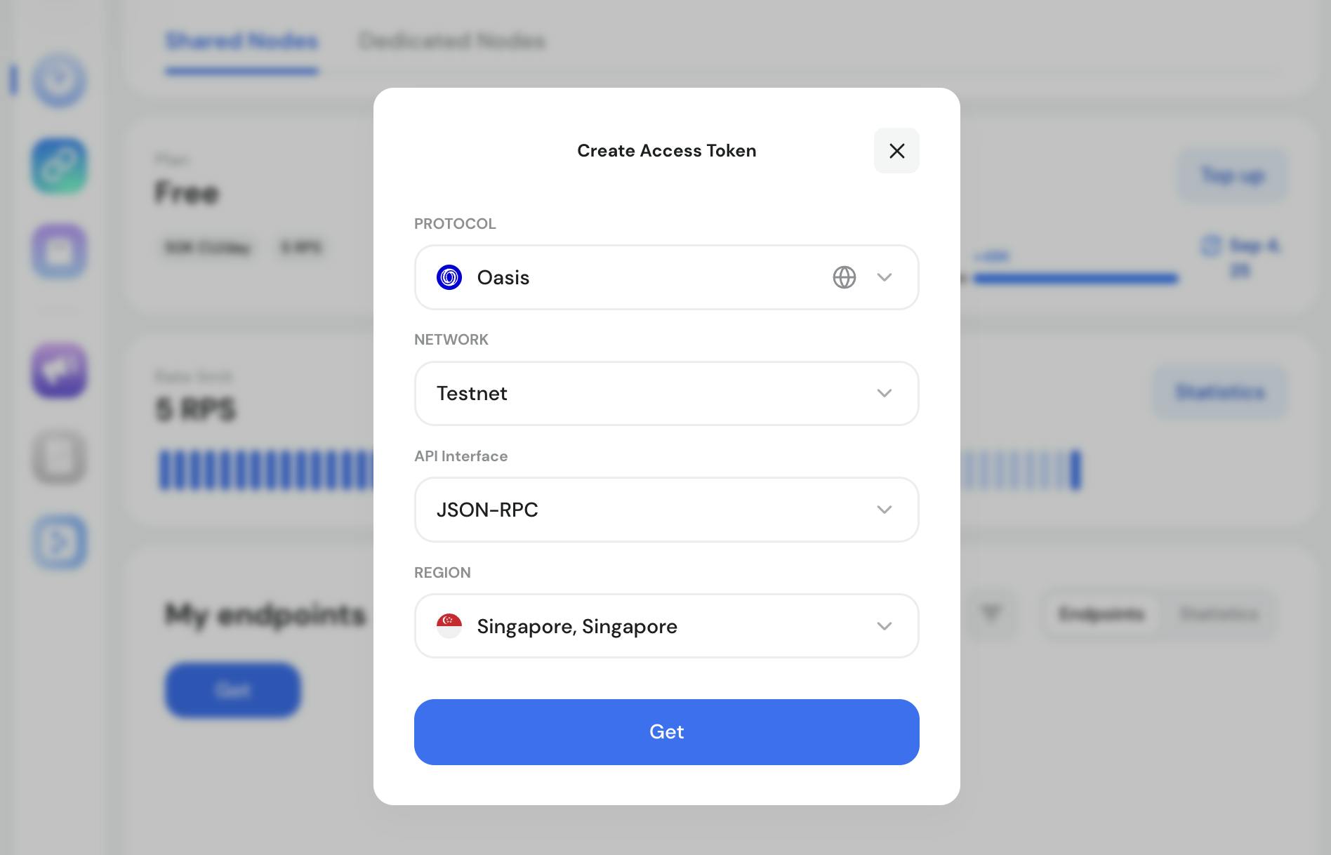 Oasis Sapphire RPC URL creation steps