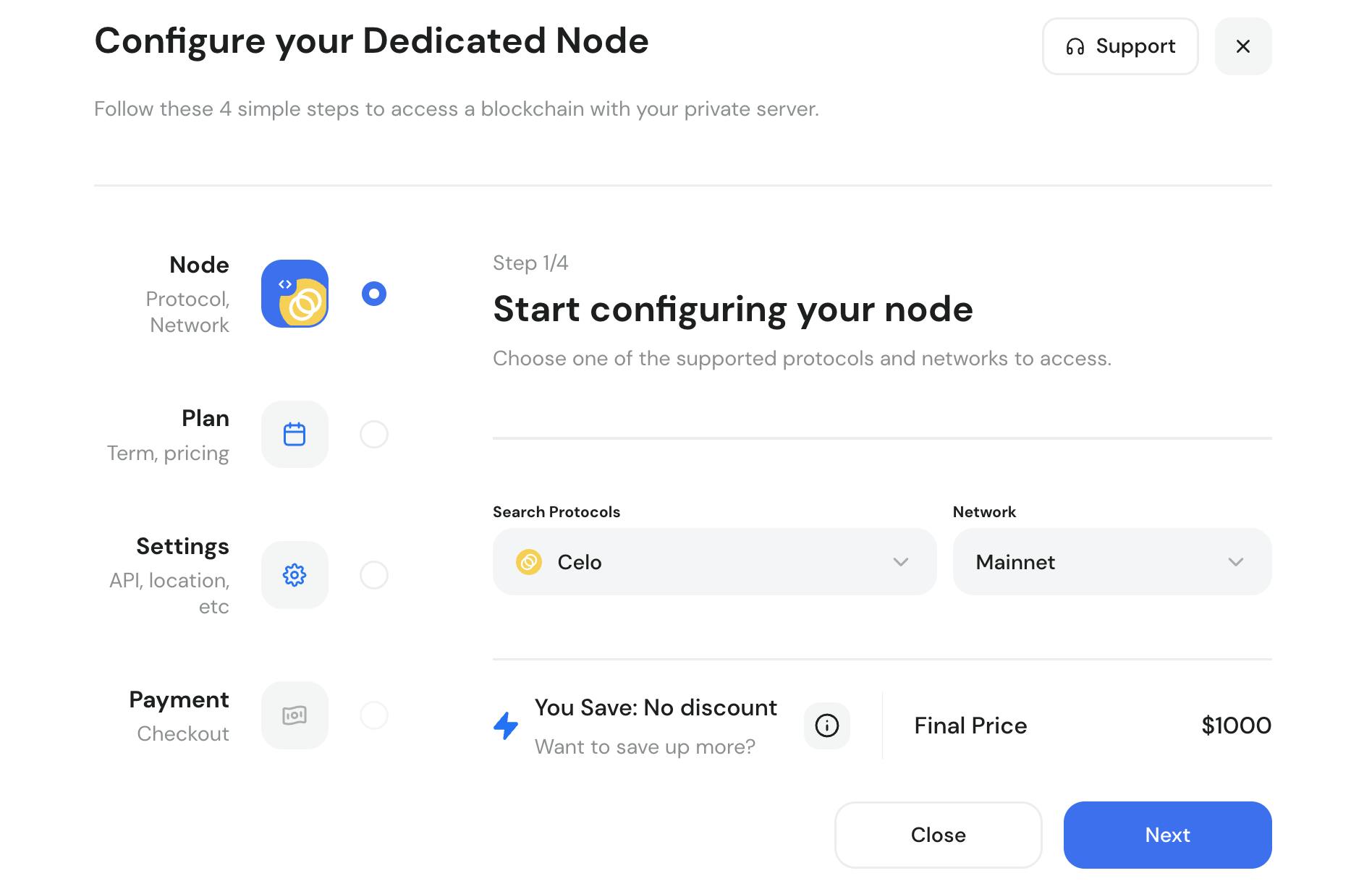 Deploying a private Celo full and archive node via GetBlock