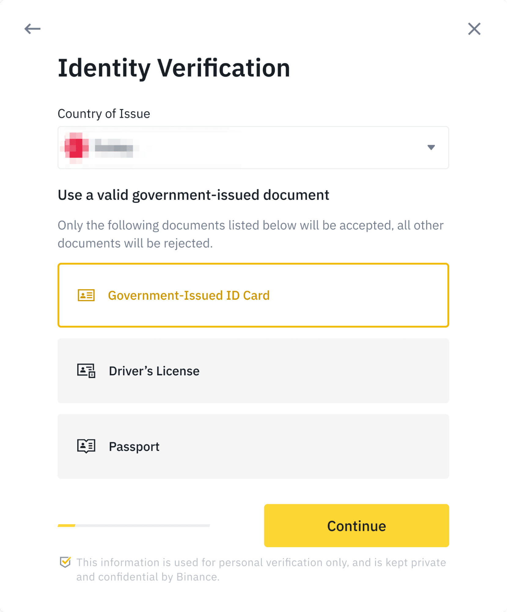 KYC procedure on Binance