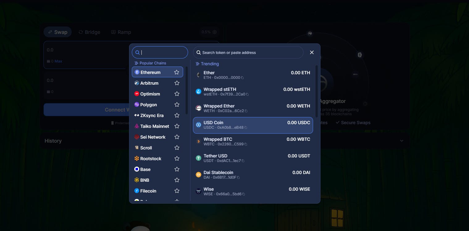 Oku Trade blockchain selection