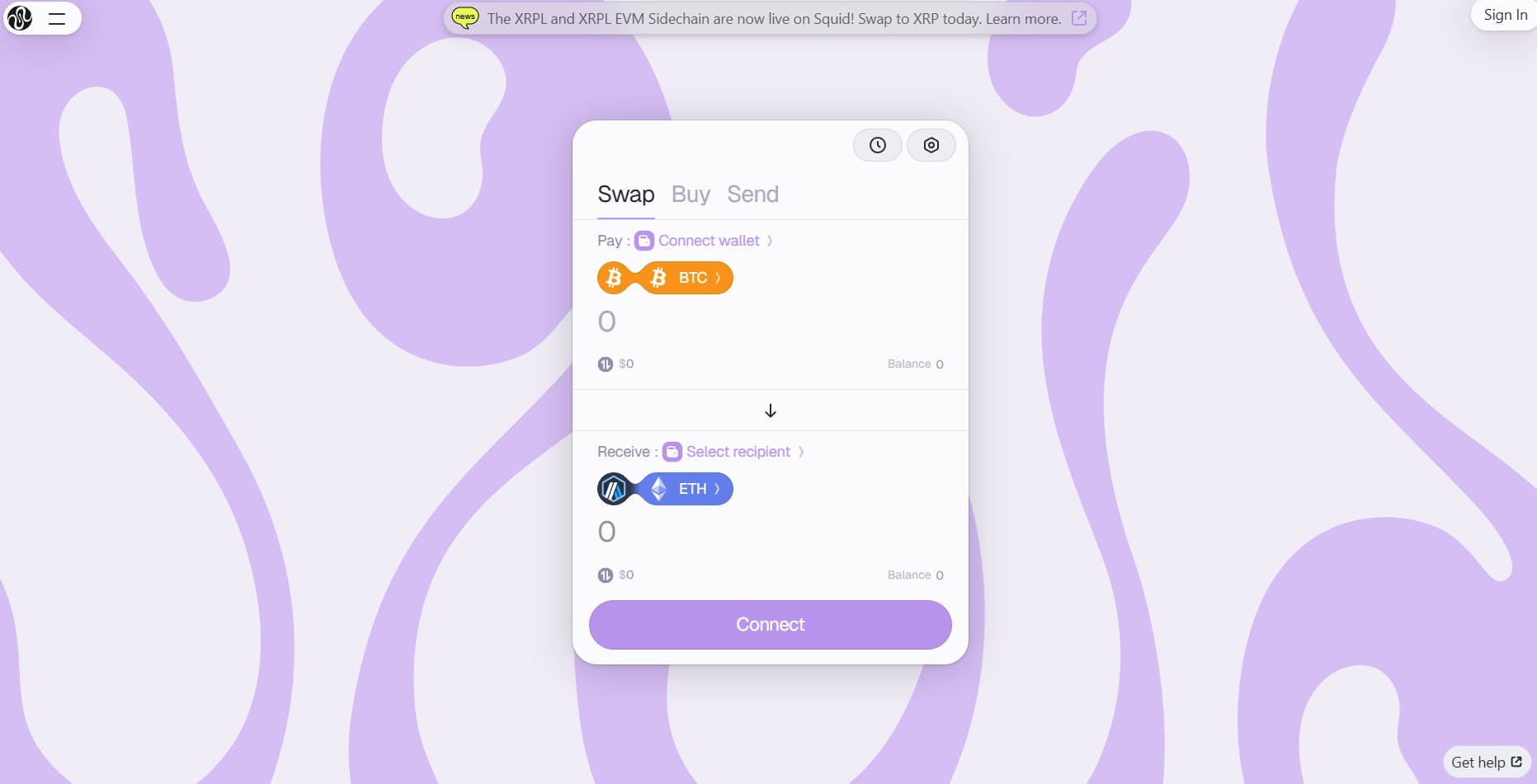 SquidRouter, powered by Axelar, bridging interface