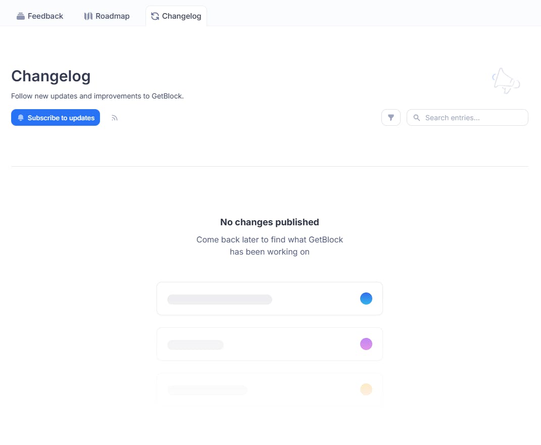 GetBlock feature changelog