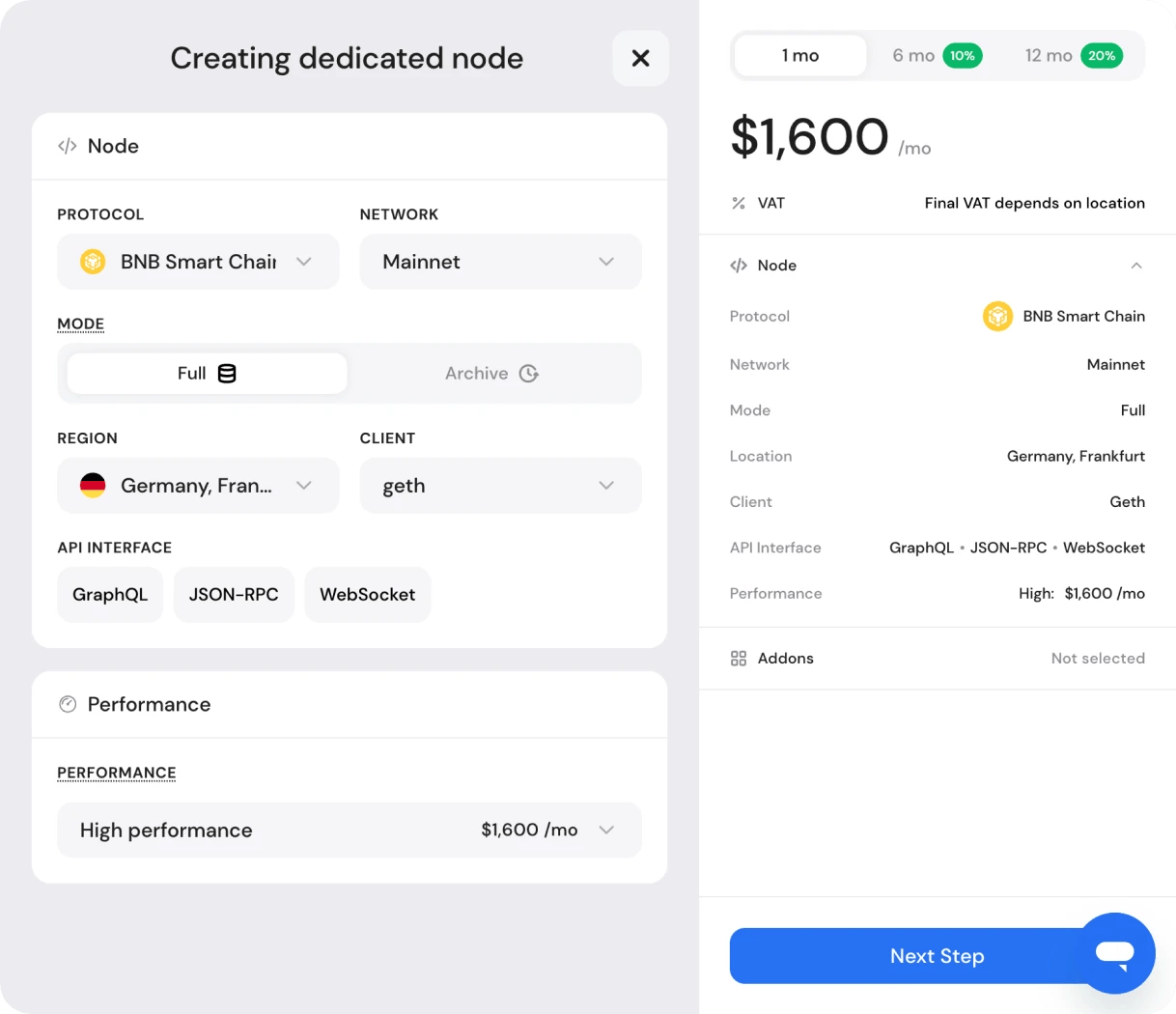 GetBlock's dashboard tool for automated deployments of blockchain RPC nodes 