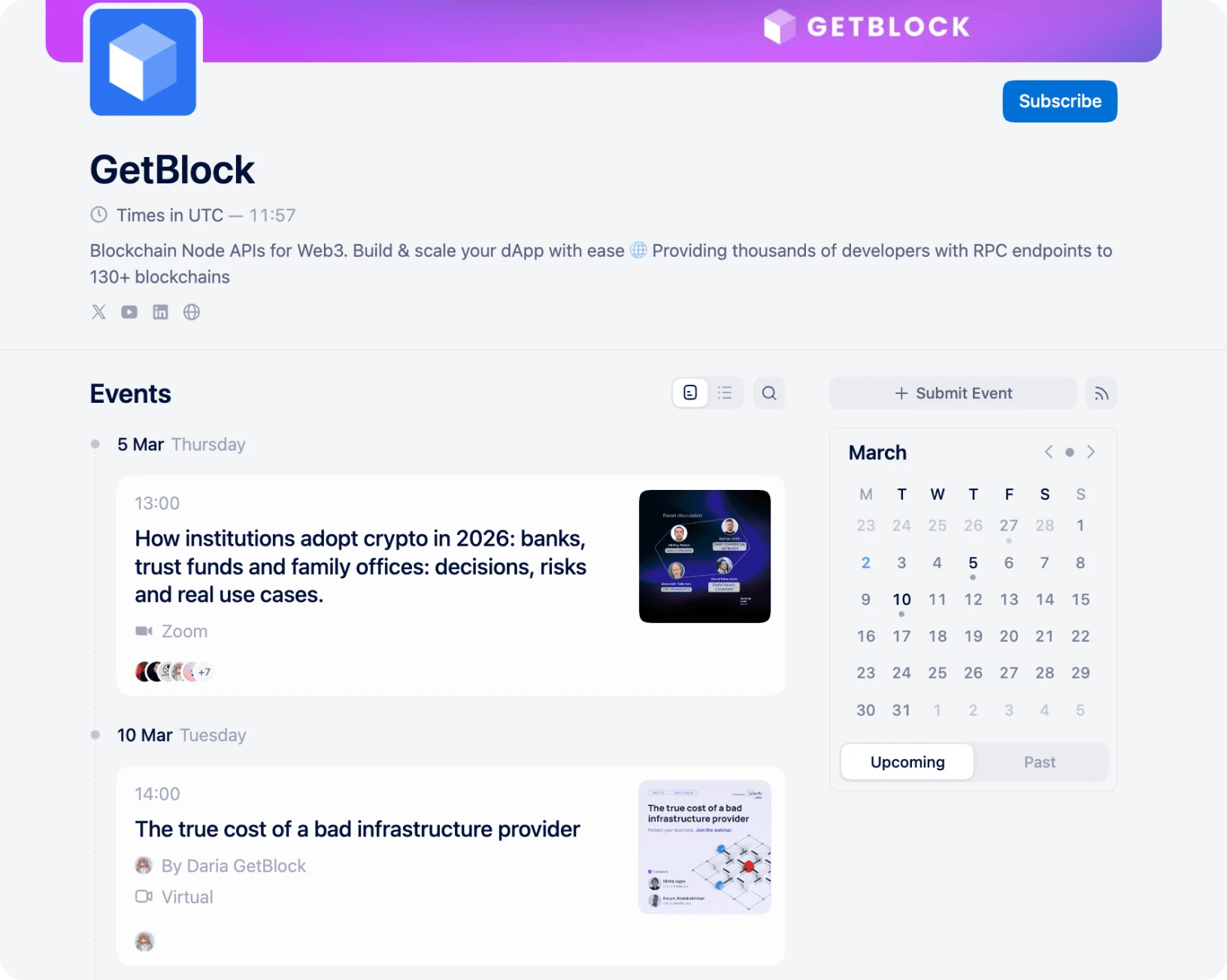 GetBlock's March online sessions on Luma