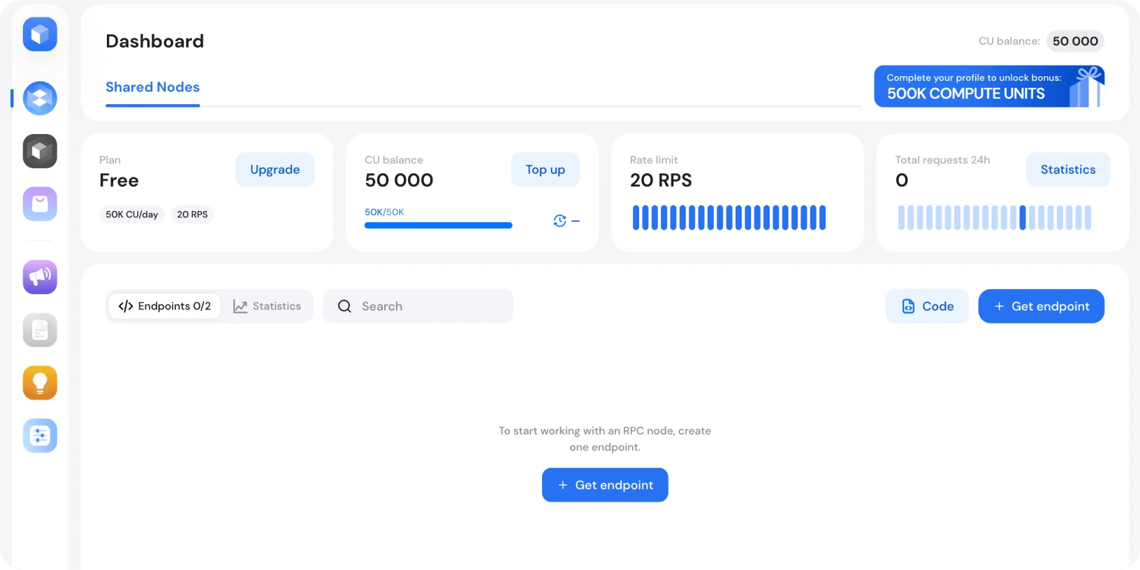 GetBlock RPC endpoint setup dashboard tools
