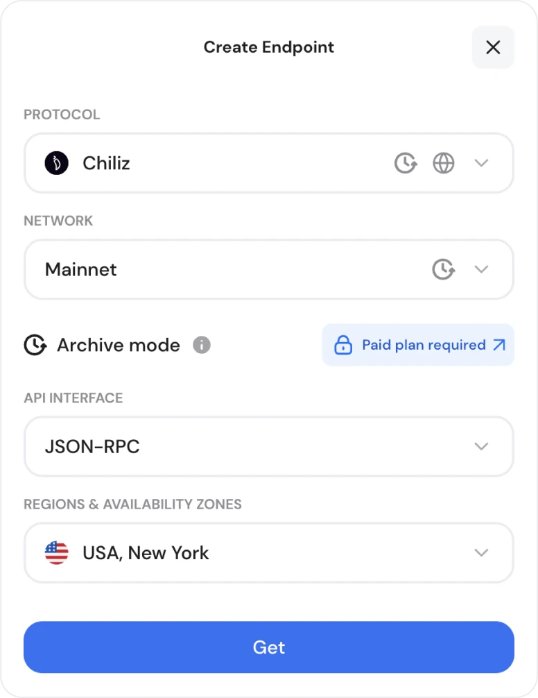 Chiliz Chain RPC access 