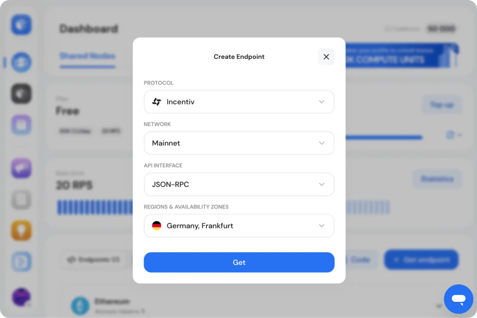how to get Incentiv blockchain JSON-RPC URL