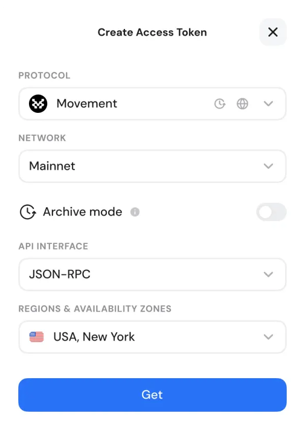 How to get a Movement JSON-RPC endpoint URL 