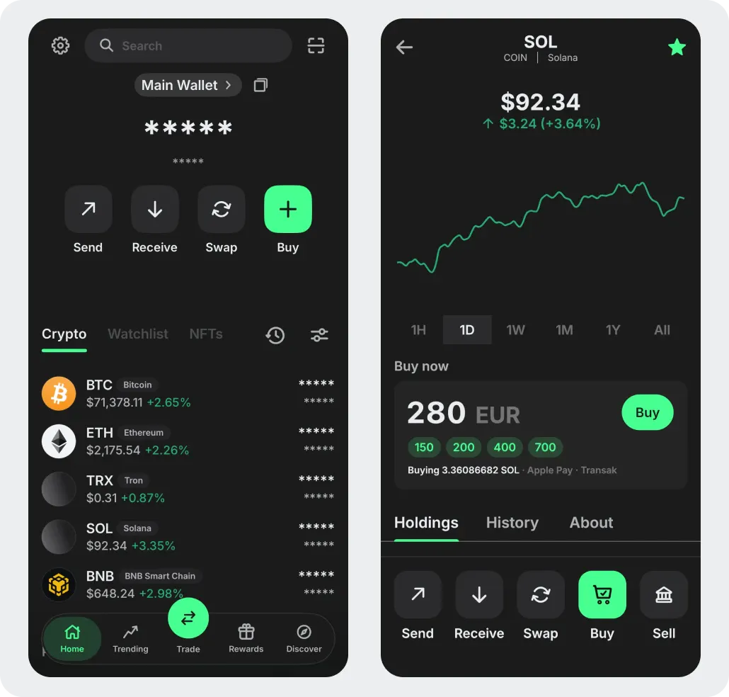 Trust Wallet features for Solana