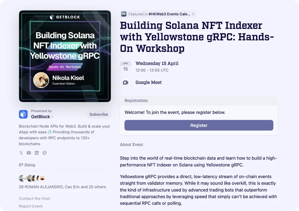 GetBlock's workshop for Solana devs