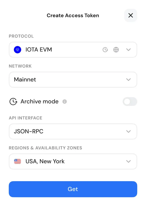 steps to set up IOTA EVM JSON-RPC endpoint URL 