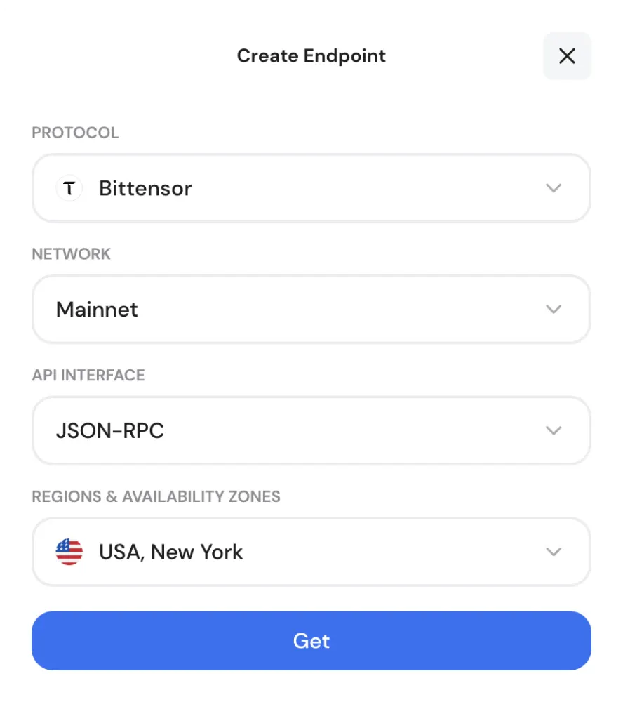 TAO RPC URL setup via GetBlock RPC provider
