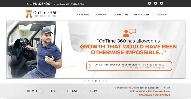 OnTime 360 home page