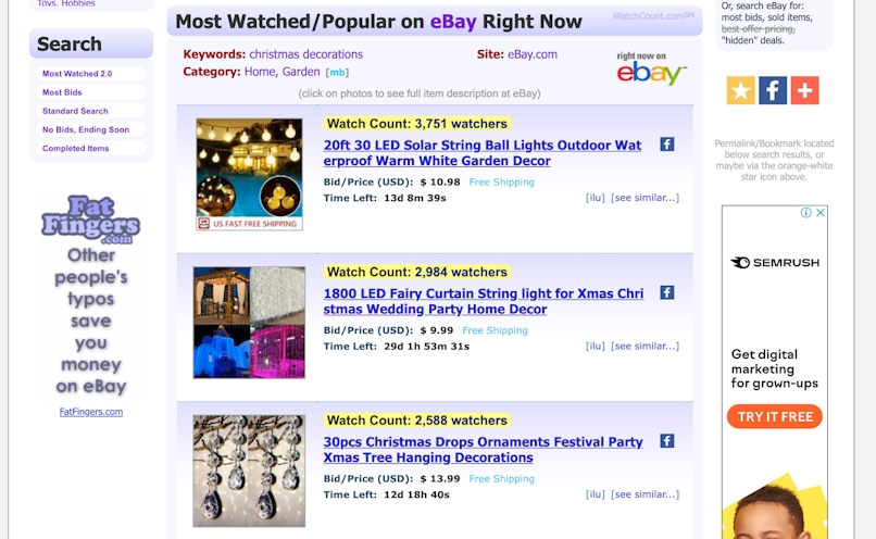 ebay watch count results