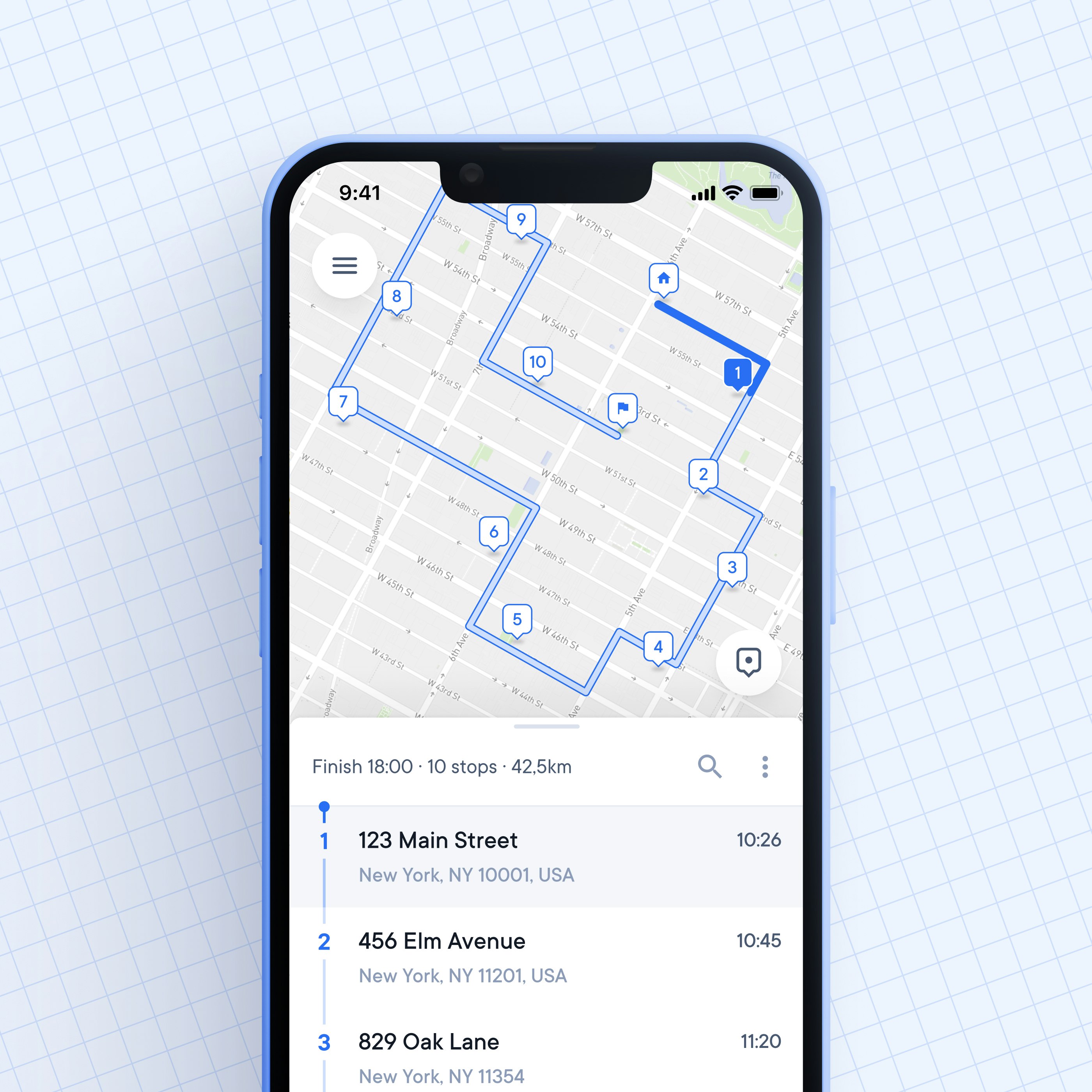Phone with the Circuit Route Planner app