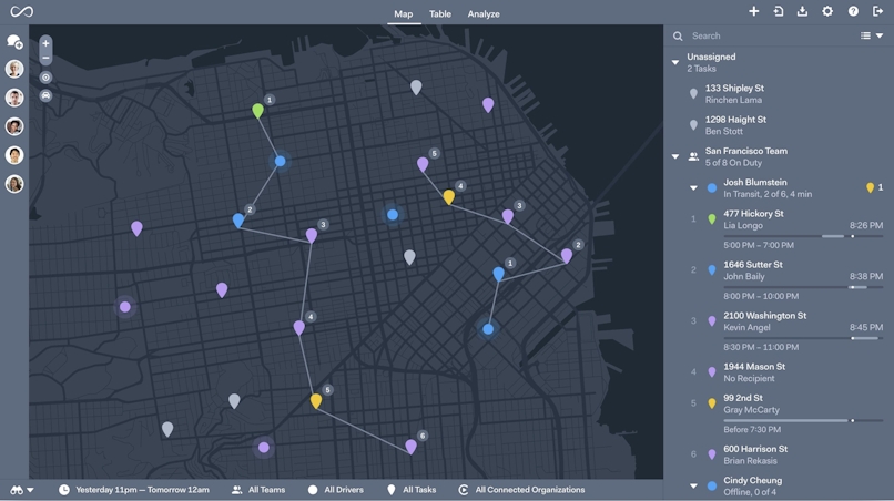 Onfleet features screenshot