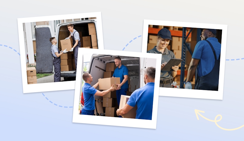 delivery people working