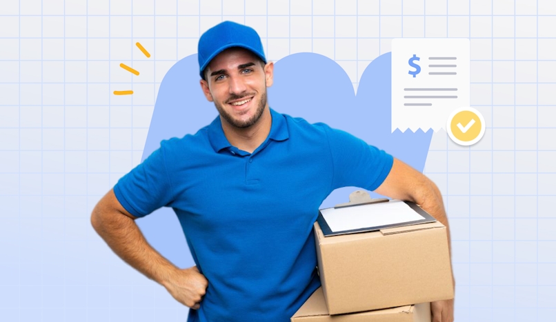 delivery man with package