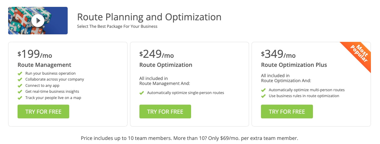 route4me pricing plans