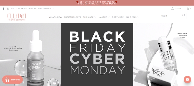 Ellana Cosmetics website