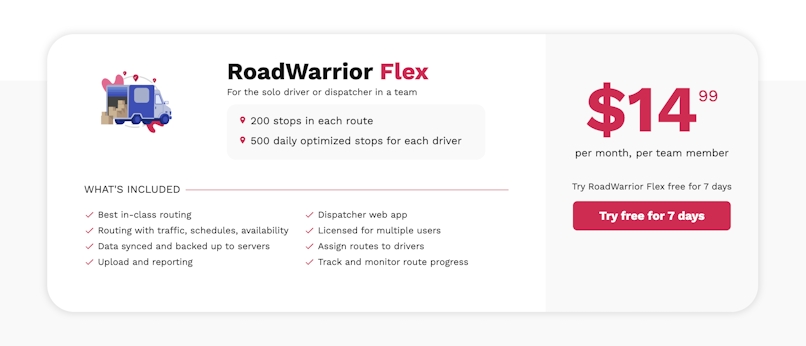 RoadWarrior Pricing