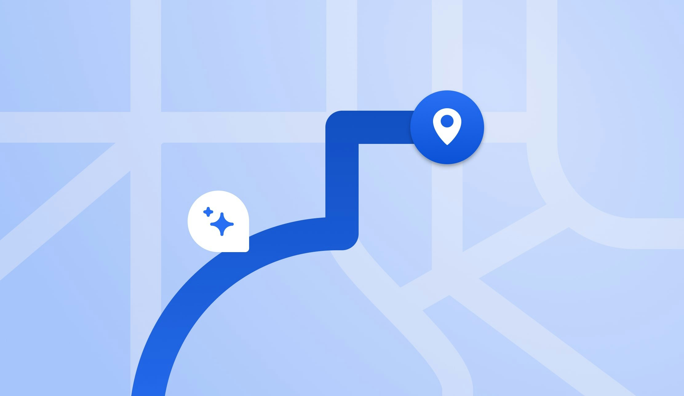 Animated GPS map with destination icons